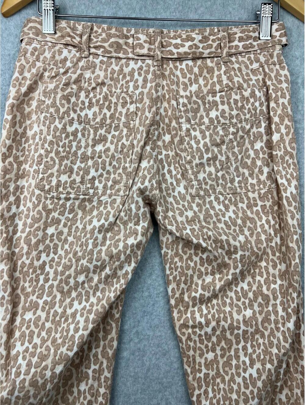 Anthropologie Womens The Wanderer Animal Print Pants Slim Straight Brown Size 25 - Picture 6 of 10